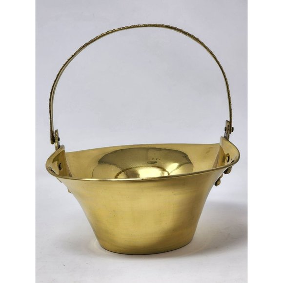 Vintage Brass Basket With Grapes‎ And Leaves Cluster Design Made In India - Picture 3 of 12